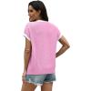 image:imageWIHOLL Womens Summer Tops Short Sleeve Sweater Work Office Business Casual Outfits Fashion Clothing12  Hot Pink