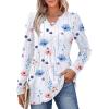 image:imageWIHOLL Womens Tops Long Sleeve Fall Shirts Babydoll Peplum Tops for Women V Neck Tunic Dressy Casual BlousesWhite Floral