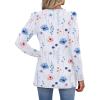 image:imageWIHOLL Womens Tops Long Sleeve Fall Shirts Babydoll Peplum Tops for Women V Neck Tunic Dressy Casual BlousesWhite Floral