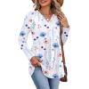 image:imageWIHOLL Womens Tops Long Sleeve Fall Shirts Babydoll Peplum Tops for Women V Neck Tunic Dressy Casual BlousesWhite Floral