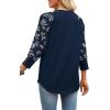 image:imageWIHOLL Womens Tops Summer 34 Sleeve with Buttons Dressy Casual Blouses Color Block Raglan Outfits Fashion Clothing 2026Blue Floral