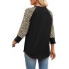 image:imageWIHOLL Womens Tops Summer 34 Sleeve with Buttons Dressy Casual Blouses Color Block Raglan Outfits Fashion Clothing 2026Brown Leopard