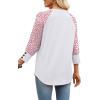 image:imageWIHOLL Womens Tops Summer 34 Sleeve with Buttons Dressy Casual Blouses Color Block Raglan Outfits Fashion Clothing 2026Pink Dot