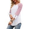 image:imageWIHOLL Womens Tops Summer 34 Sleeve with Buttons Dressy Casual Blouses Color Block Raglan Outfits Fashion Clothing 2026Pink Dot