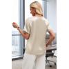 image:imageWIHOLL Work Blouses for Women Dressy Casual Summer Tops V Neck Short Sleeve ShirtsBeige