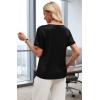 image:imageWIHOLL Work Blouses for Women Dressy Casual Summer Tops V Neck Short Sleeve ShirtsBlack