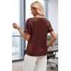 image:imageWIHOLL Work Blouses for Women Dressy Casual Summer Tops V Neck Short Sleeve ShirtsBrown