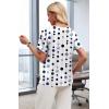 image:imageWIHOLL Work Blouses for Women Dressy Casual Summer Tops V Neck Short Sleeve ShirtsGeometry