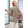image:imageWIHOLL Work Blouses for Women Dressy Casual Summer Tops V Neck Short Sleeve ShirtsLeopard