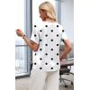 image:imageWIHOLL Work Blouses for Women Dressy Casual Summer Tops V Neck Short Sleeve ShirtsPolka Dot