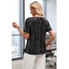 image:imageWIHOLL Work Blouses for Women Dressy Casual Summer Tops V Neck Short Sleeve ShirtsStriped