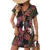 image:imageWIHOLL Dresses for Women 2026 Casual Summer Tshirt Dress Wedding Guest Dresses Fashion Beach Vacation ClothesPink Tropical Leaf
