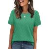 image:imageWIHOLL Short Sleeve Sweater for Women Trendy Summer Tops Crew Neck Business Casual Outfits 2026Lake Green