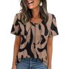 image:imageWIHOLL Women T Shirts Pleated Short Sleeve Tops Business Casual Dressy BlousesPrint 11