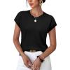 image:imageWIHOLL Womens Summer Tops Short Sleeve Sweater Work Office Business Casual Outfits Fashion Clothing01  Black
