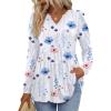 image:imageWIHOLL Womens Tops Long Sleeve Fall Shirts Babydoll Peplum Tops for Women V Neck Tunic Dressy Casual BlousesWhite Floral