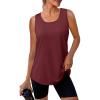 image:imageWIHOLL Workout Tops for Women Summer Athletic Tank Tops Sleeveless Shirts Beach Lightweight Gym ClothesWine Red