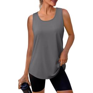 image:imageWIHOLL Workout Tops for Women Summer Athletic Tank Tops Sleeveless Shirts Beach Lightweight Gym ClothesGrey