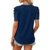 image:imageWIHOLL Summer Tops for Women Puff Sleeve Crewneck T Shirts Dressy Casual Blouses Spring Outfits Fashion ClothesBlue