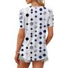 image:imageWIHOLL Summer Tops for Women Puff Sleeve Crewneck T Shirts Dressy Casual Blouses Spring Outfits Fashion ClothesWhite Polka Dots