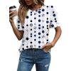 image:imageWIHOLL Summer Tops for Women Puff Sleeve Crewneck T Shirts Dressy Casual Blouses Spring Outfits Fashion ClothesWhite Polka Dots