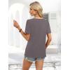 image:imageWIHOLL Womens Summer Tops Short Sleeve Shirts Square Neck Spring Outfits 2026 Fashion Clothing BlousesGrey Purple