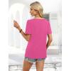image:imageWIHOLL Womens Summer Tops Short Sleeve Shirts Square Neck Spring Outfits 2026 Fashion Clothing BlousesHot Pink