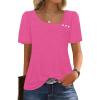 image:imageWIHOLL Womens Summer Tops Short Sleeve Shirts Square Neck Spring Outfits 2026 Fashion Clothing BlousesHot Pink