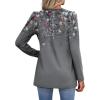image:imagePlus Size Clothes for Women Trendy Fall Fashion Must Haves Long Sleeve Ladies Tops Business Casual Work Shirts Floral Grey XL