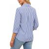image:imageWIHOLL 34 Length Sleeve Womens Tops Dressy V Neck Collared Shirts Business Casual Work Blouses Summer Vacation Outfits 2026Ablue Stripes