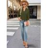 image:imageWIHOLL 34 Length Sleeve Womens Tops Dressy V Neck Collared Shirts Business Casual Work Blouses Summer Vacation Outfits 2026Army Green