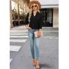image:imageWIHOLL 34 Length Sleeve Womens Tops Dressy V Neck Collared Shirts Business Casual Work Blouses Summer Vacation Outfits 2026Black