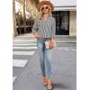 image:imageWIHOLL 34 Length Sleeve Womens Tops Dressy V Neck Collared Shirts Business Casual Work Blouses Summer Vacation Outfits 2026Black Stripes