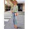 image:imageWIHOLL 34 Length Sleeve Womens Tops Dressy V Neck Collared Shirts Business Casual Work Blouses Summer Vacation Outfits 2026Green Stripes