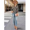 image:imageWIHOLL 34 Length Sleeve Womens Tops Dressy V Neck Collared Shirts Business Casual Work Blouses Summer Vacation Outfits 2026Leopard