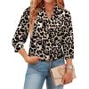 image:imageWIHOLL 34 Length Sleeve Womens Tops Dressy V Neck Collared Shirts Business Casual Work Blouses Summer Vacation Outfits 2026Leopard