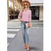 image:imageWIHOLL 34 Length Sleeve Womens Tops Dressy V Neck Collared Shirts Business Casual Work Blouses Summer Vacation Outfits 2026Pink Stripes