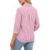 image:imageWIHOLL 34 Length Sleeve Womens Tops Dressy V Neck Collared Shirts Business Casual Work Blouses Summer Vacation Outfits 2026Pink Stripes