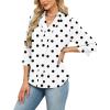image:imageWIHOLL 34 Length Sleeve Womens Tops Dressy V Neck Collared Shirts Business Casual Work Blouses Summer Vacation Outfits 2026Polka Dots