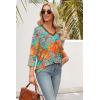 image:imageWIHOLL 34 Length Sleeve Womens Tops Lace V Neck Tunic Tops Loose Fit Dressy Casual Shirts BlousesPrint 3