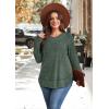image:imageWIHOLL Long Sleeve Shirts for Women 2026 Fall Sweaters Lightweight Casual Tunic Tops Loose Fit Winter Clothing S2XL1green