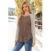 image:imageWIHOLL Long Sleeve Shirts for Women 2026 Fall Sweaters Lightweight Casual Tunic Tops Loose Fit Winter Clothing S2XL1paneled Apricot Brown