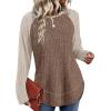 image:imageWIHOLL Long Sleeve Shirts for Women 2026 Fall Sweaters Lightweight Casual Tunic Tops Loose Fit Winter Clothing S2XL1paneled Apricot Brown