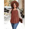 image:imageWIHOLL Long Sleeve Shirts for Women 2026 Fall Sweaters Lightweight Casual Tunic Tops Loose Fit Winter Clothing S2XL1paneled Apricot Caramel