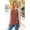 image:imageWIHOLL Long Sleeve Shirts for Women 2026 Fall Sweaters Lightweight Casual Tunic Tops Loose Fit Winter Clothing S2XL1paneled Apricot Caramel