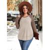 image:imageWIHOLL Long Sleeve Shirts for Women 2026 Fall Sweaters Lightweight Casual Tunic Tops Loose Fit Winter Clothing S2XL1paneled Brown Apricot