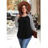 image:imageWIHOLL Long Sleeve Shirts for Women 2026 Fall Sweaters Lightweight Casual Tunic Tops Loose Fit Winter Clothing S2XL1paneled Grey Black