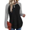 image:imageWIHOLL Long Sleeve Shirts for Women 2026 Fall Sweaters Lightweight Casual Tunic Tops Loose Fit Winter Clothing S2XL1paneled Grey Black