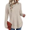 image:imageWIHOLL Long Sleeve Shirts for Women 2026 Fall Sweaters Lightweight Casual Tunic Tops Loose Fit Winter Clothing S2XL2apricot
