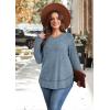 image:imageWIHOLL Long Sleeve Shirts for Women 2026 Fall Sweaters Lightweight Casual Tunic Tops Loose Fit Winter Clothing S2XL2blue